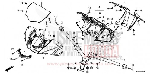 MANETTE DE DIRECTION/REVETEMENT DE GUIDON SH125ADN de 2022